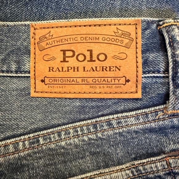 NWT Polo Ralph Lauren Men Paint Splatter Denim classic Straight Jeans Blue 34x30 - Picture 7 of 12